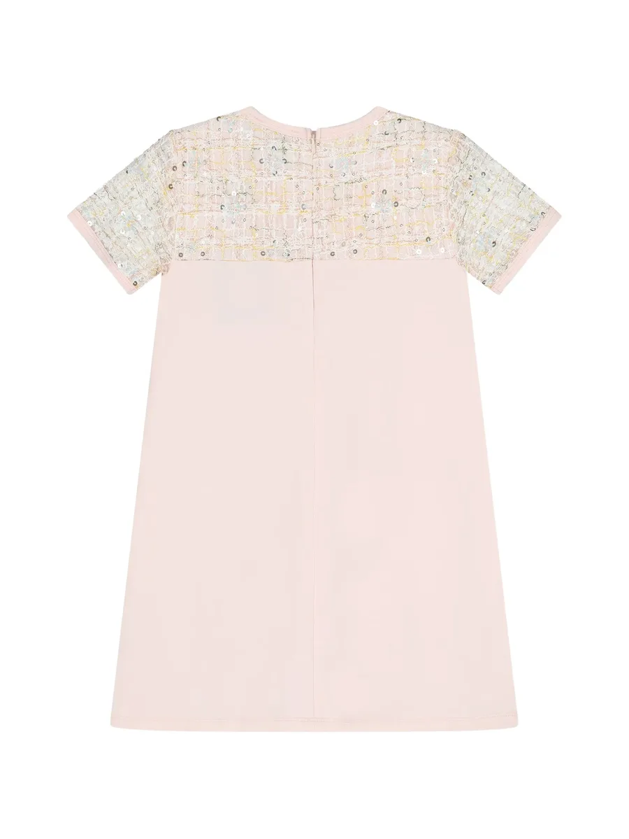 sequin-embellished tweed-panel dress 2