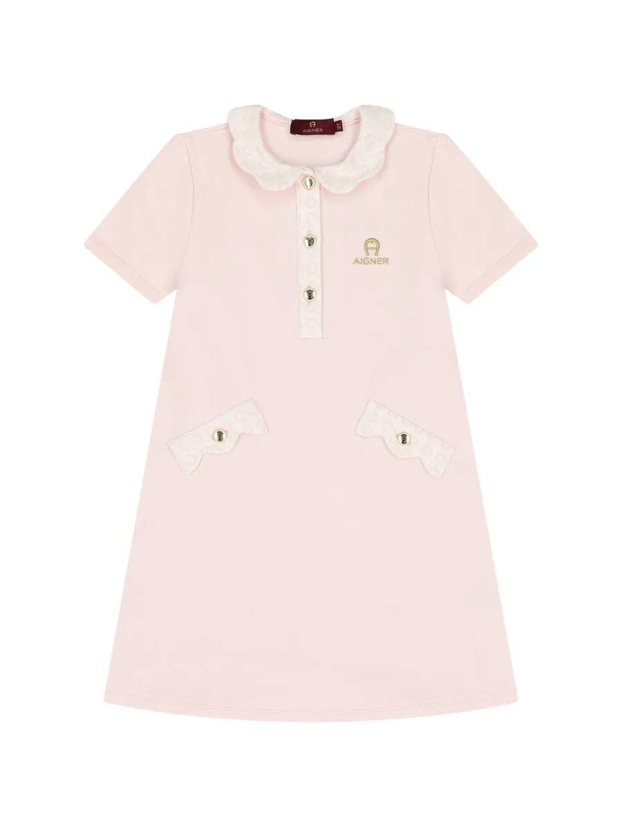 logo-print scalloped-collar dress 1