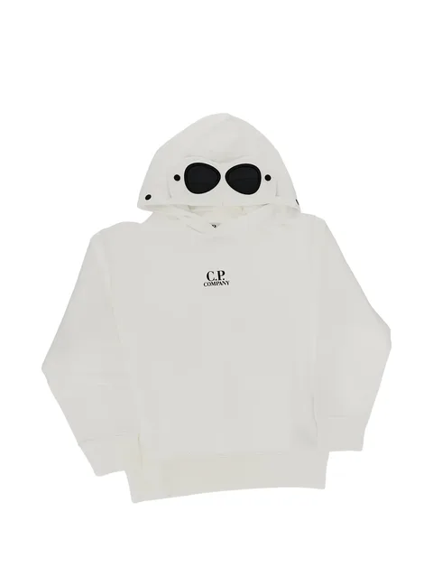 Goggle-detail logo-print hoodie