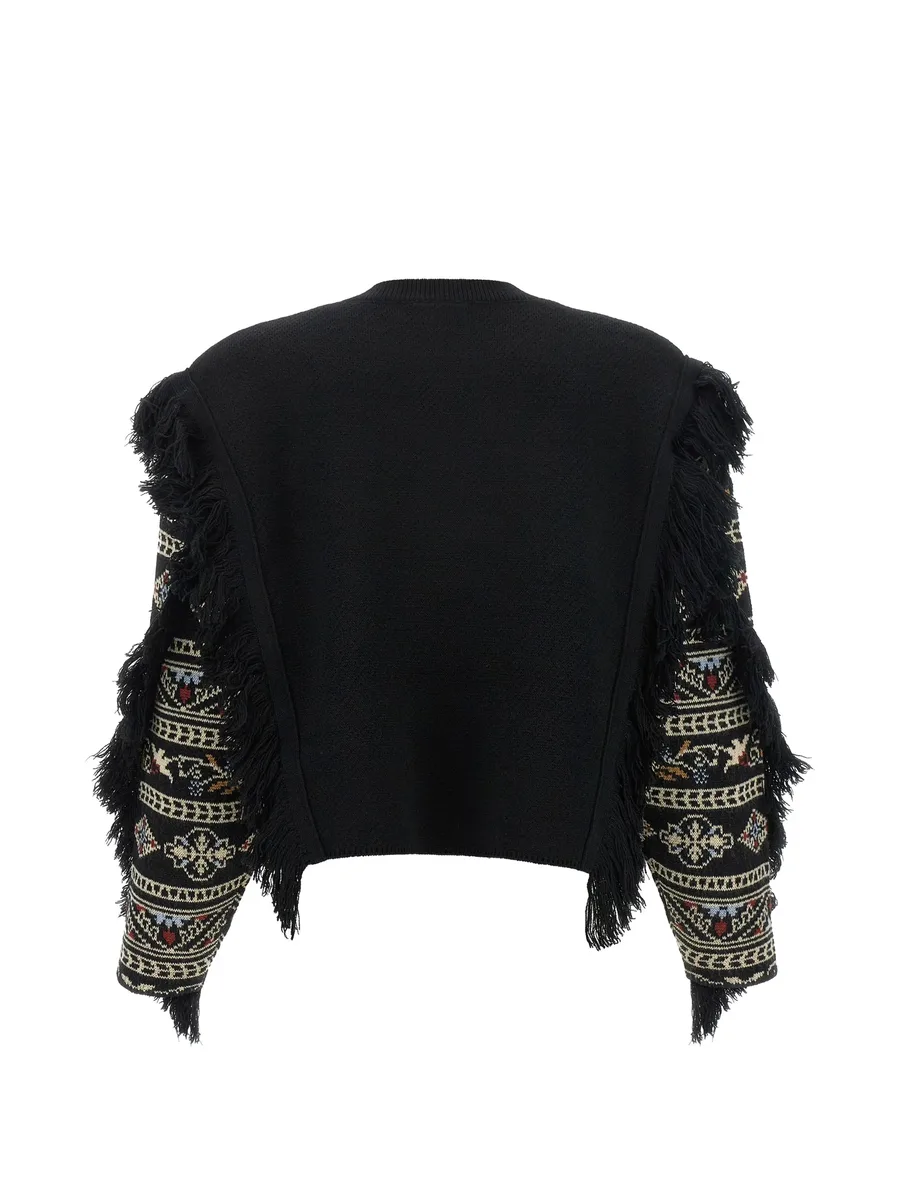 Cornely embroidered fringed sweater 2