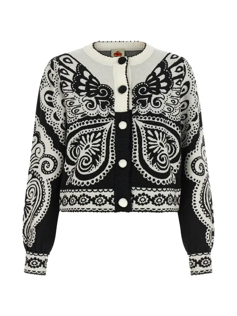 Arabesque jacquard cardigan