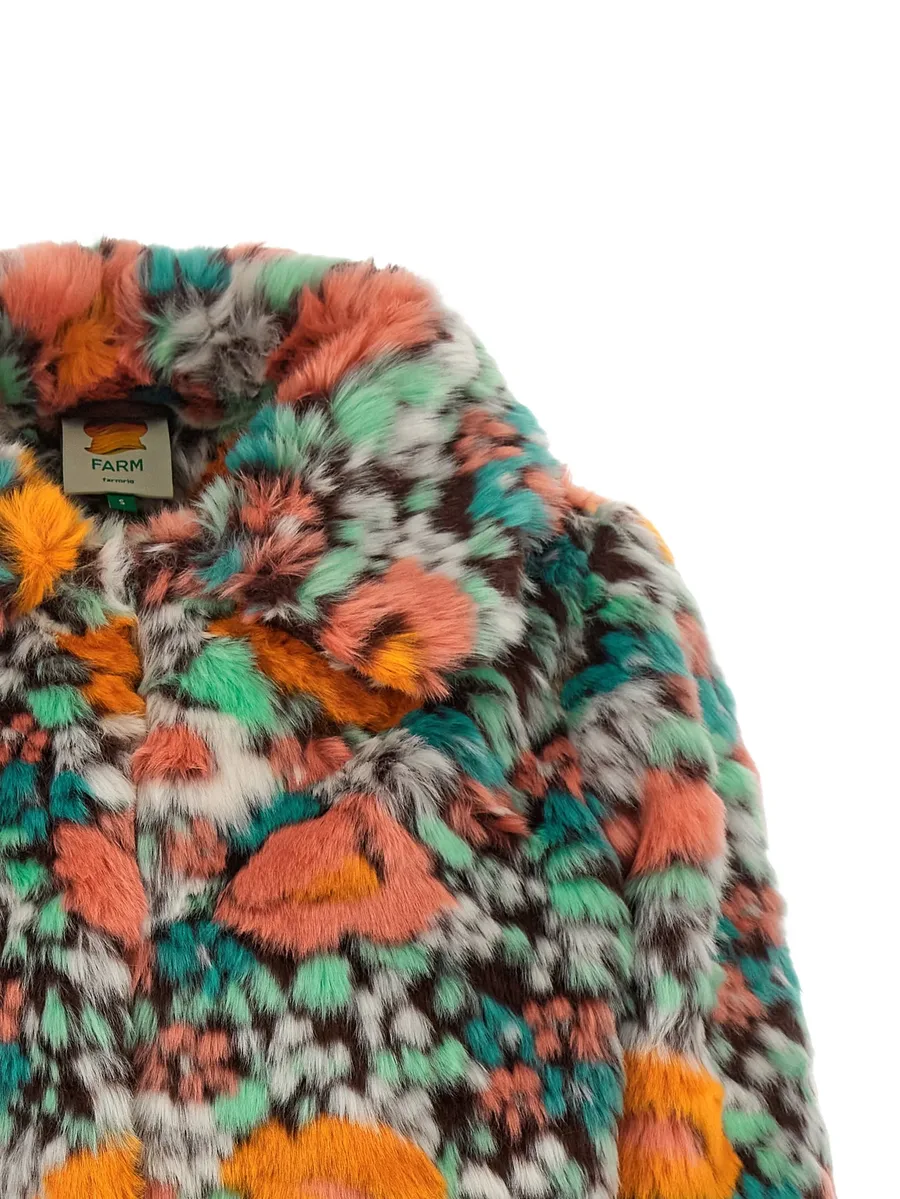 faux-fur floral-pattern coat 3