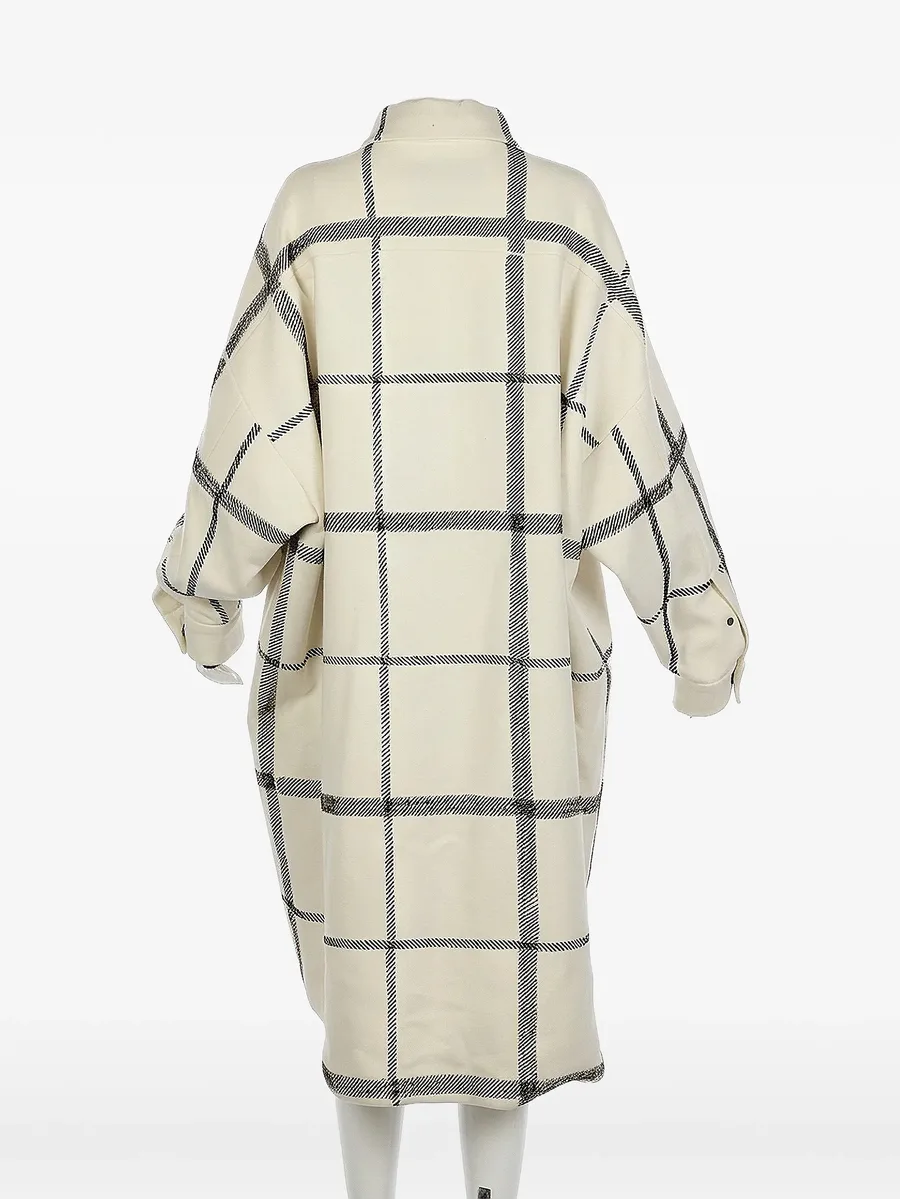 check-pattern oversized coat 2
