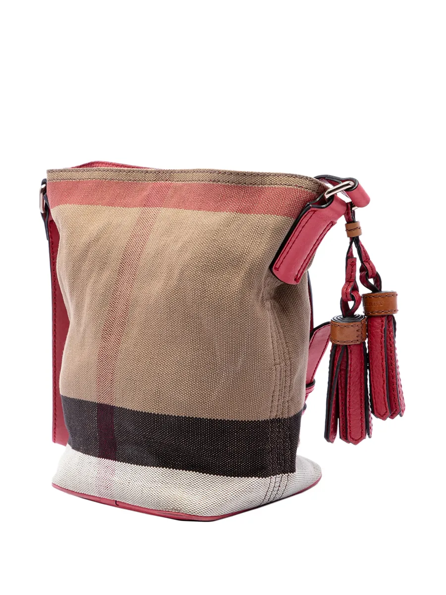 2000-2017 Mini Mega Check Canvas Ashby Tassel bucket bag 3