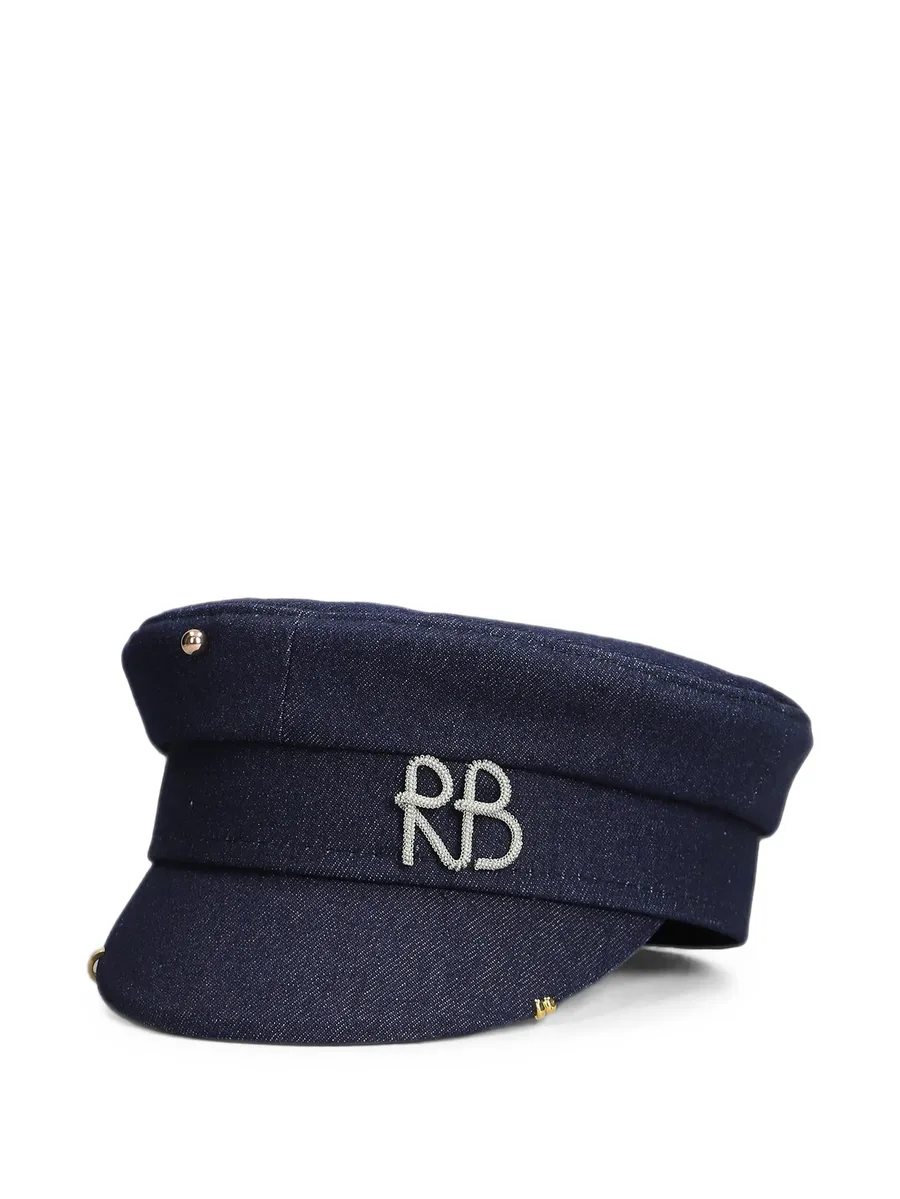 Baker Boy monogram-embroidered denim baker boy hat 3