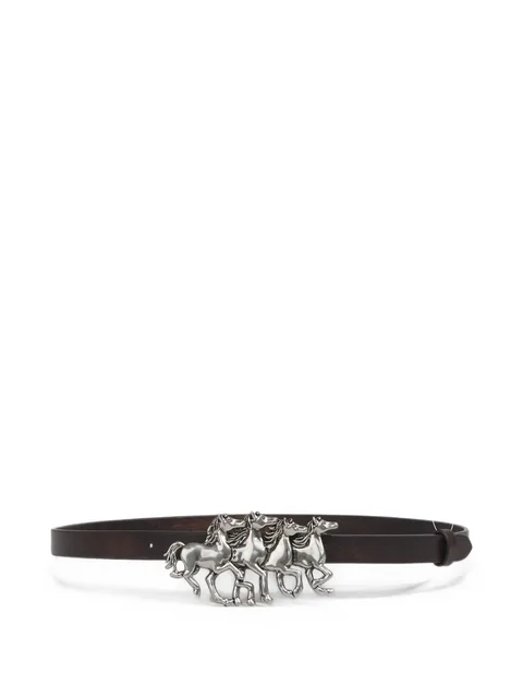 horse-buckle leather belt