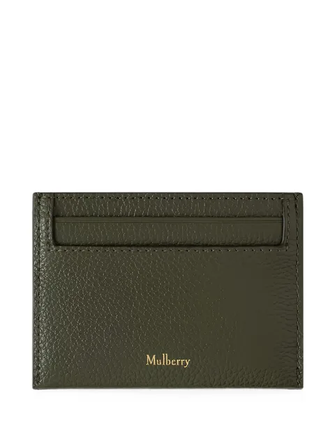 logo-print grained card holder