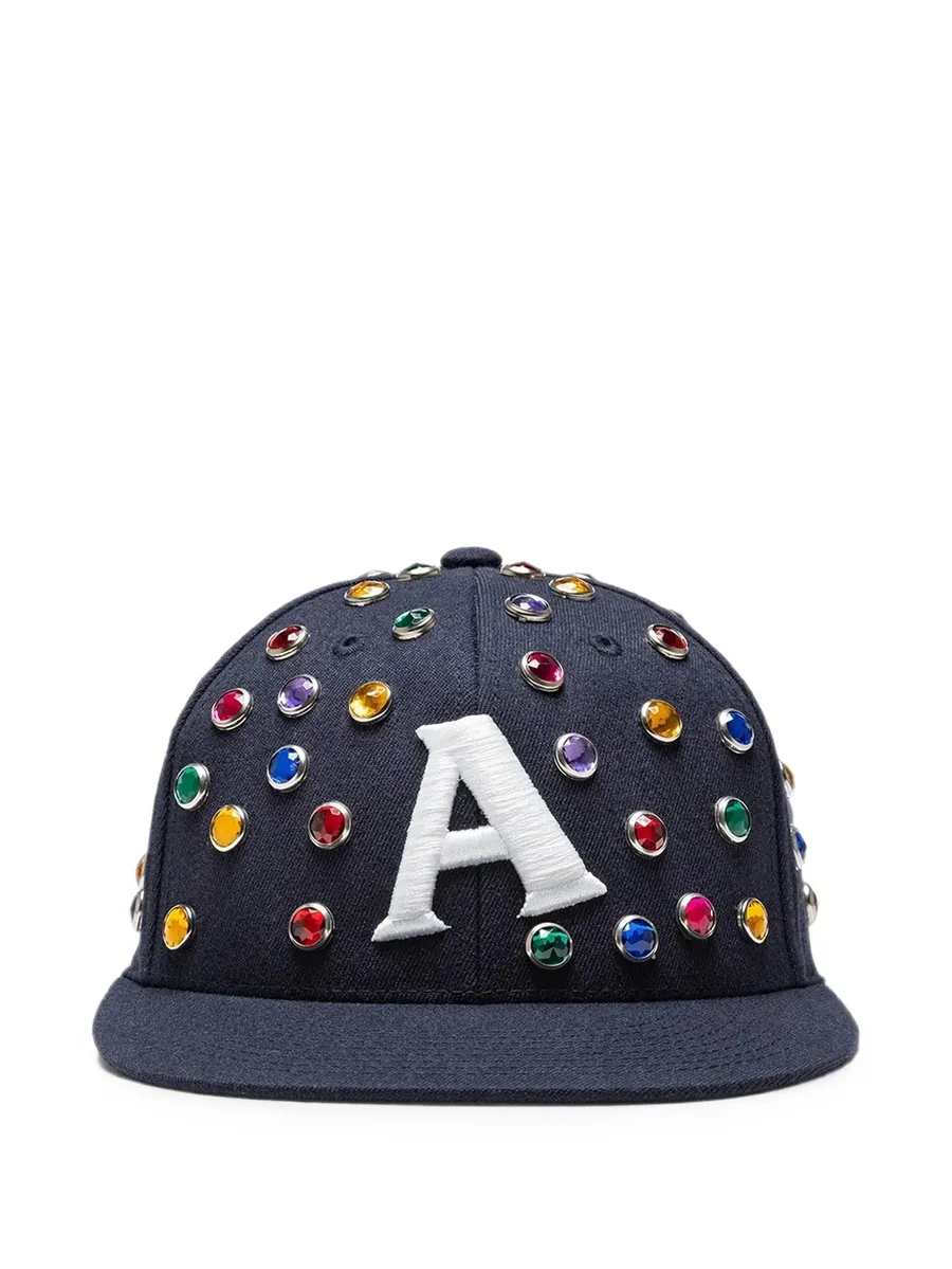 crystal-embellished logo-patch cap 2