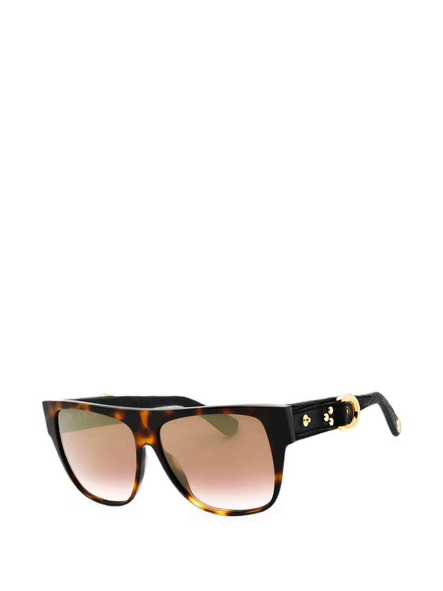 tortoiseshell-effect geometric-frame sunglasses 2