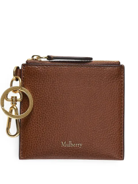 grained leather card holder