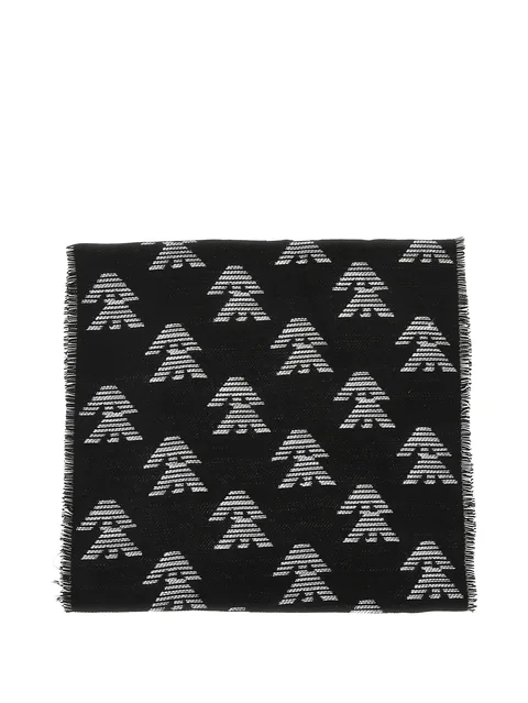 Eagle logo frayed scarf