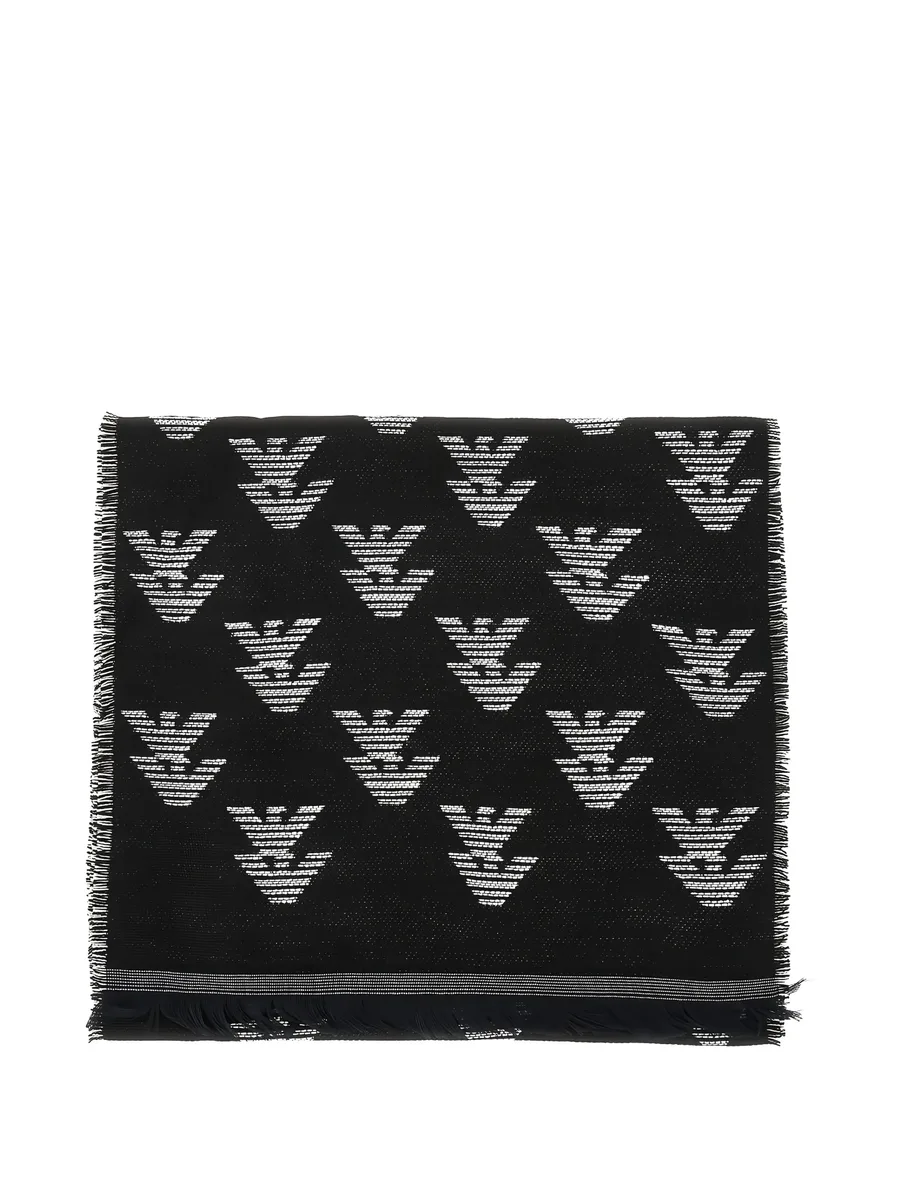 Eagle logo frayed scarf 2