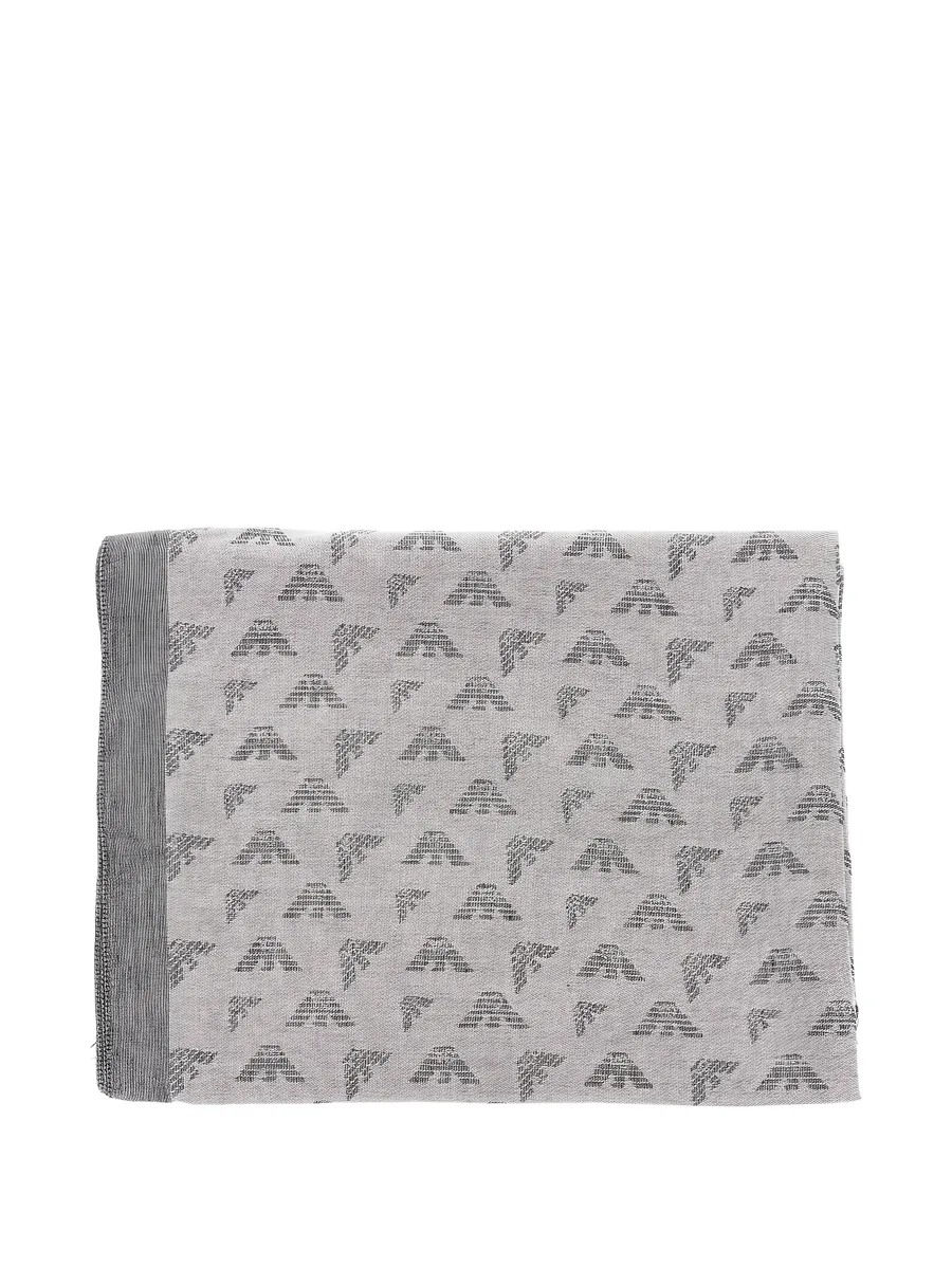 Eagle-monogram fringed scarf 2