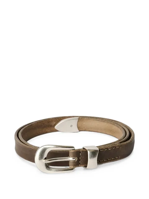 buckle-fastening leather belt