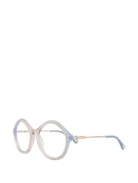 geometric-frame glasses