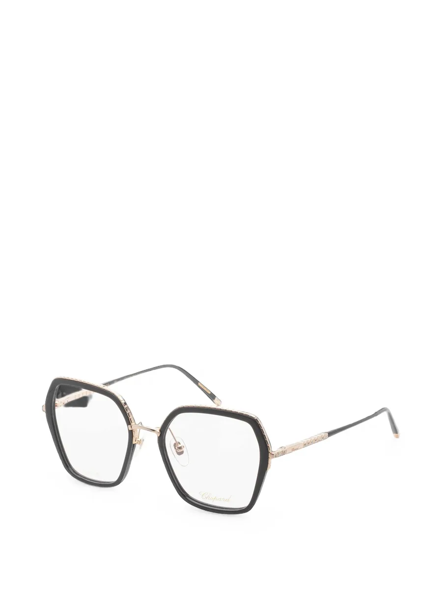 crystal-embellished geometric-frame glasses 1