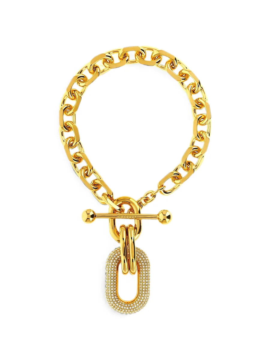 crystal-pendant chunky-link necklace 1