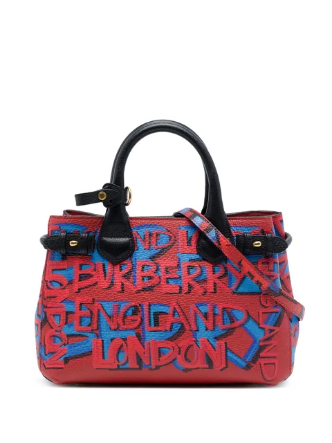 2000-2017 Small Graffiti Print Grainy Calfskin Banner satchel