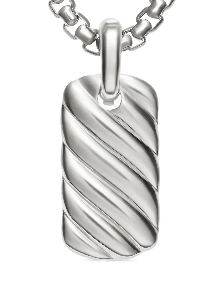 серебряная подвеска Petite Sculpted Cable (24 мм) 1