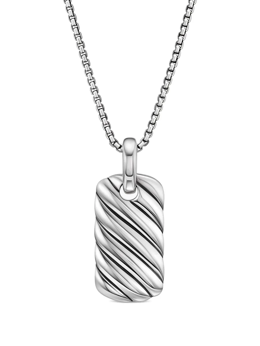 серебряная подвеска Petite Sculpted Cable (24 мм) 6