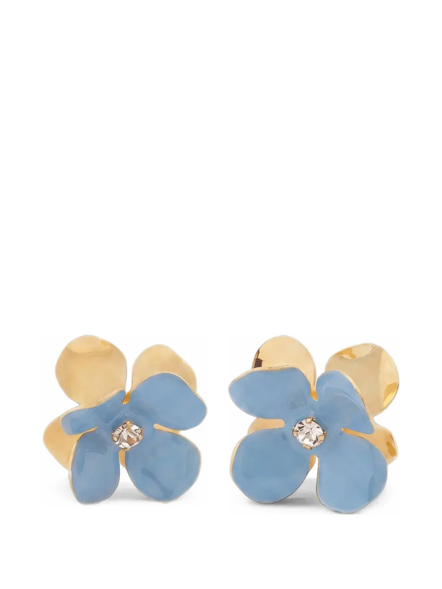 blue enamel daisy stud earrings 1
