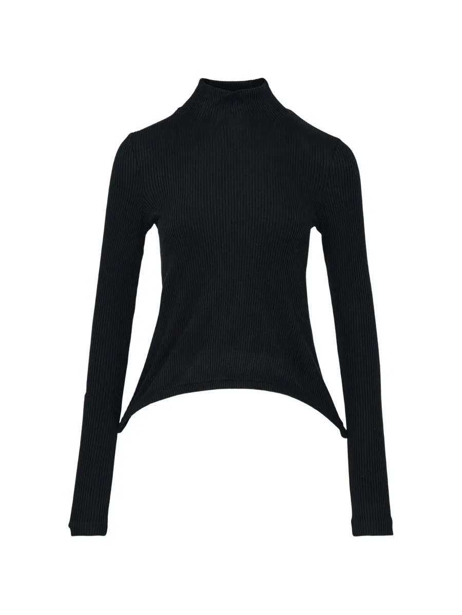 ribbed-knit asymmetric sweater 1
