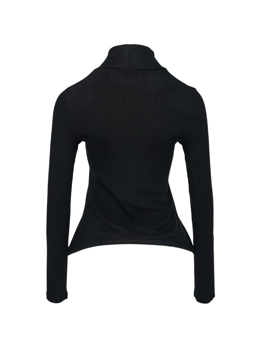 ribbed-knit asymmetric sweater 2