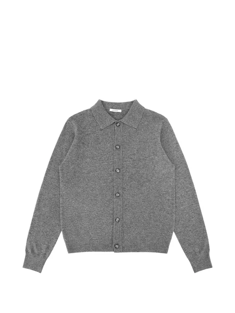 button-up polo-collar cardigan