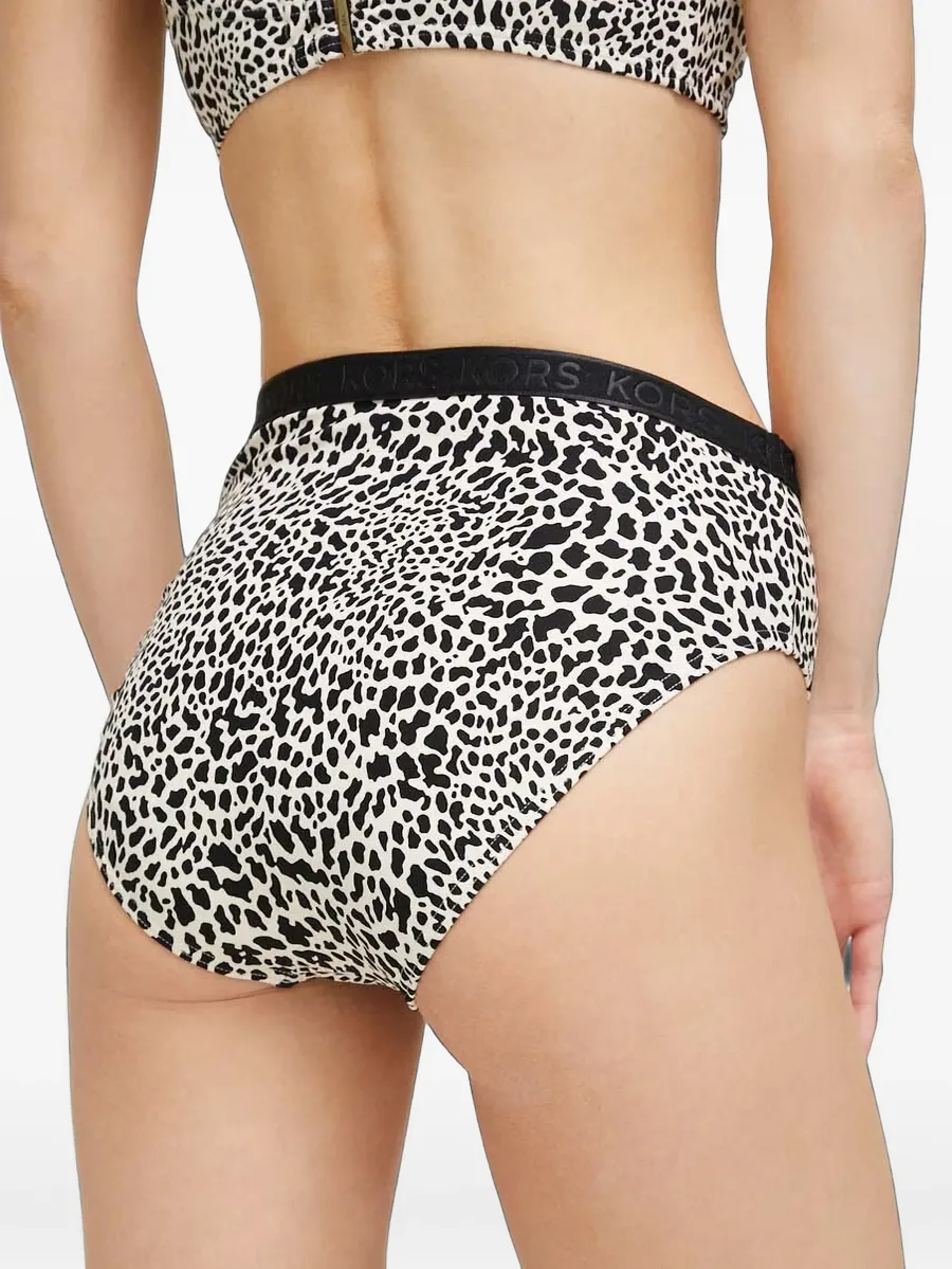 leopard-print logo-waistband bikini bottoms 3