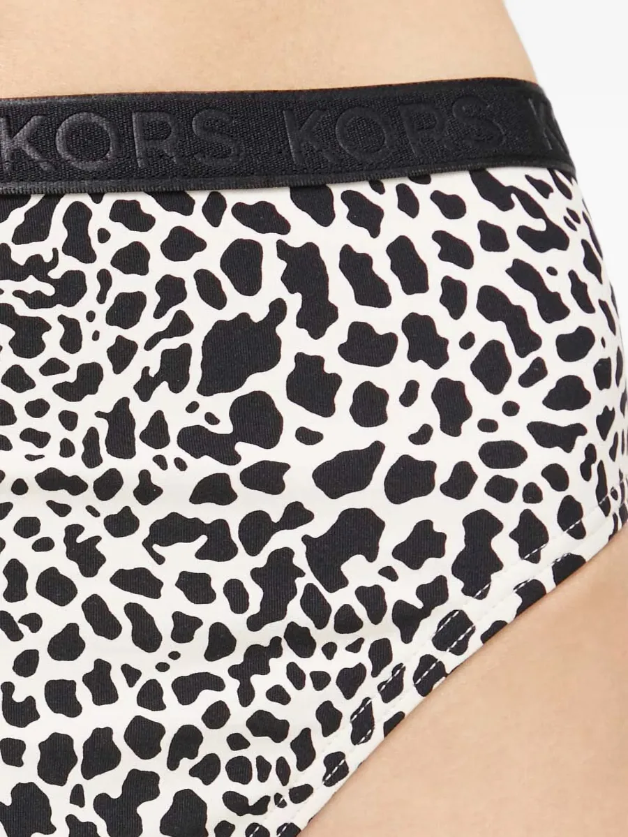 leopard-print logo-waistband bikini bottoms 4
