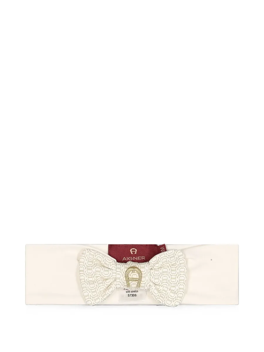 monogram-print bow headband 1