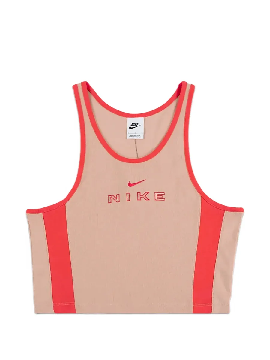 logo-embroidered ribbed tank top 1