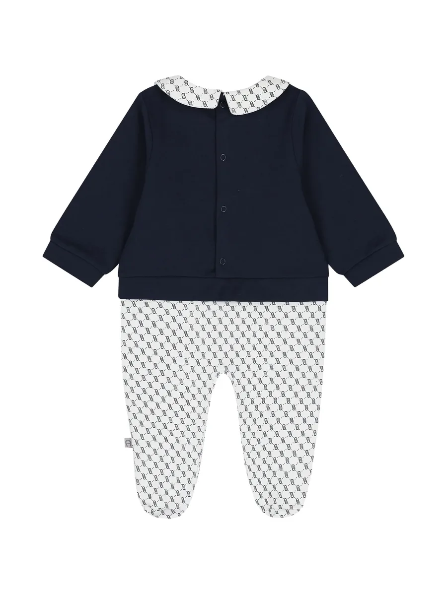 logo-print Peter Pan collar babygrow 2