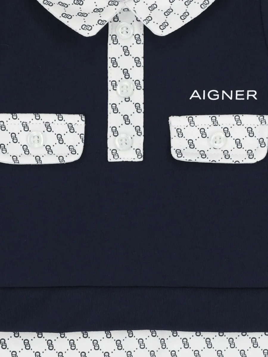 logo-print Peter Pan collar babygrow 3