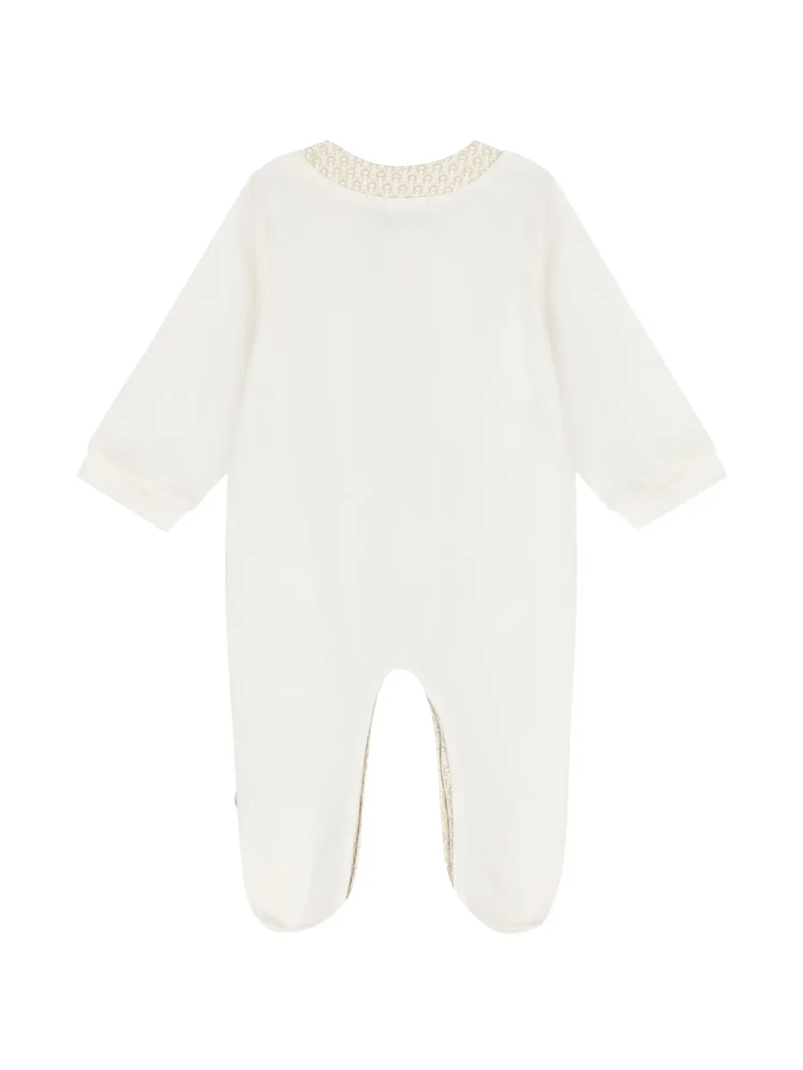 logo-print teddy-bear babygrow 2