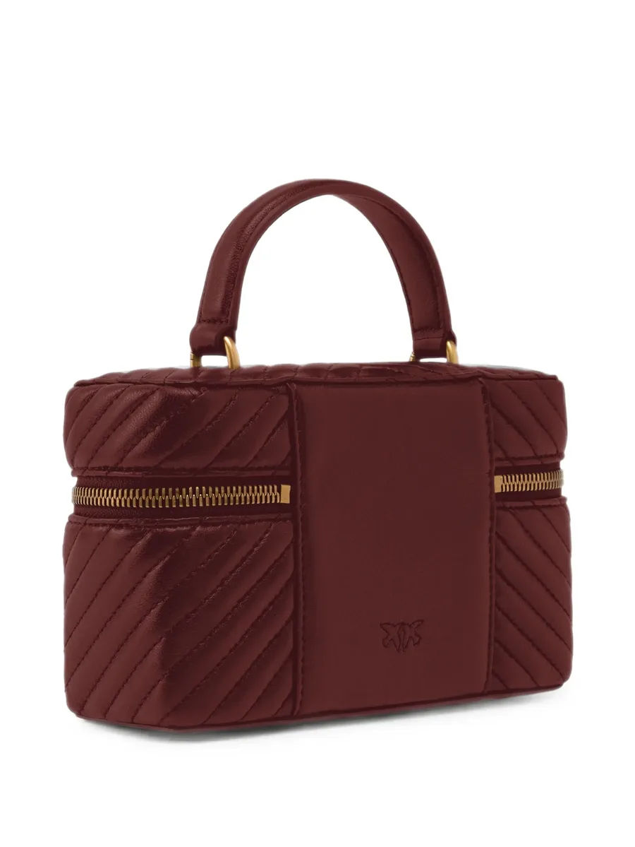 small beauty case with shoulder strap chevron nappa 2