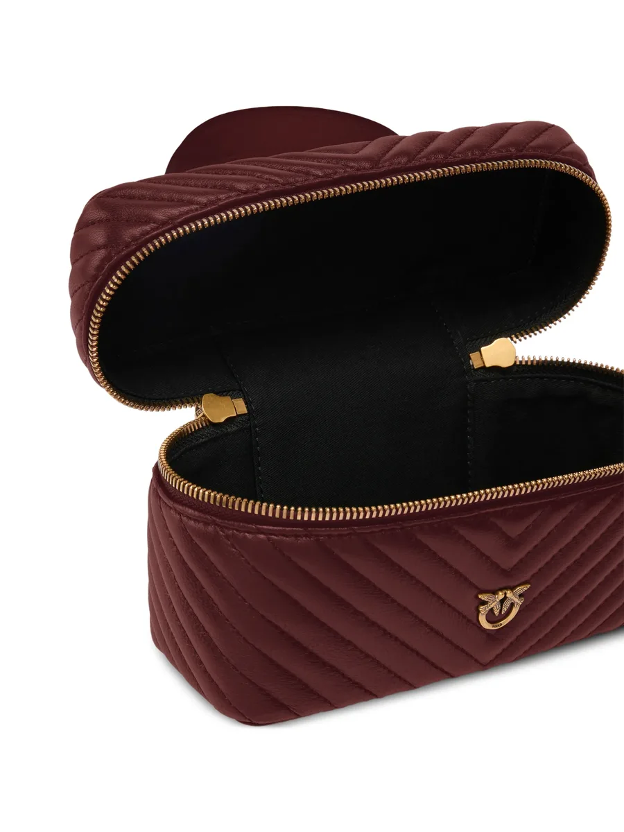 small beauty case with shoulder strap chevron nappa 3