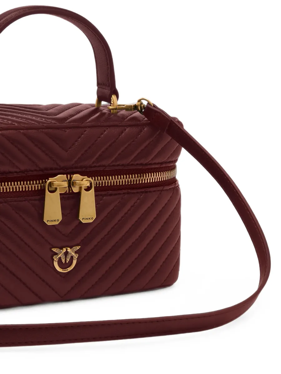 small beauty case with shoulder strap chevron nappa 4