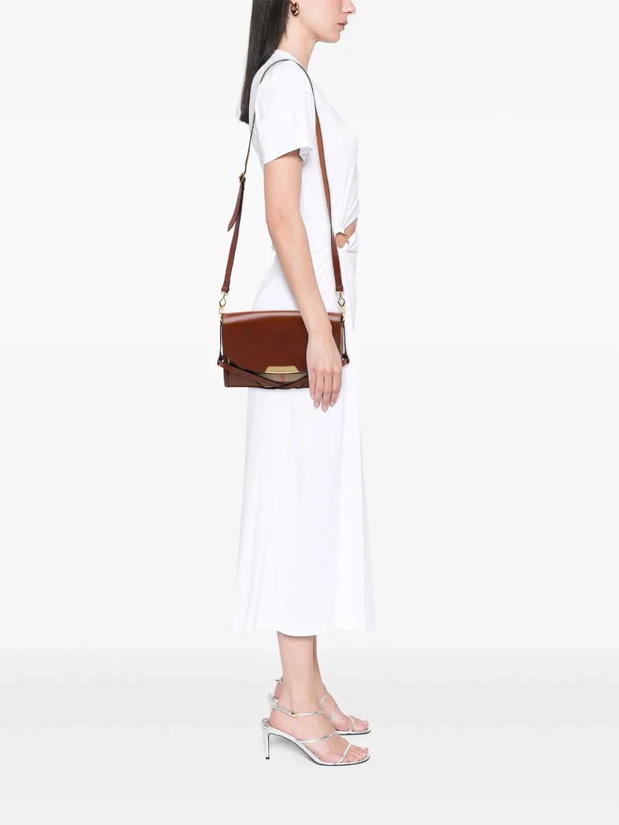 2000-2017 Leather and House Check Canvas Bridle Abbott crossbody bag 2