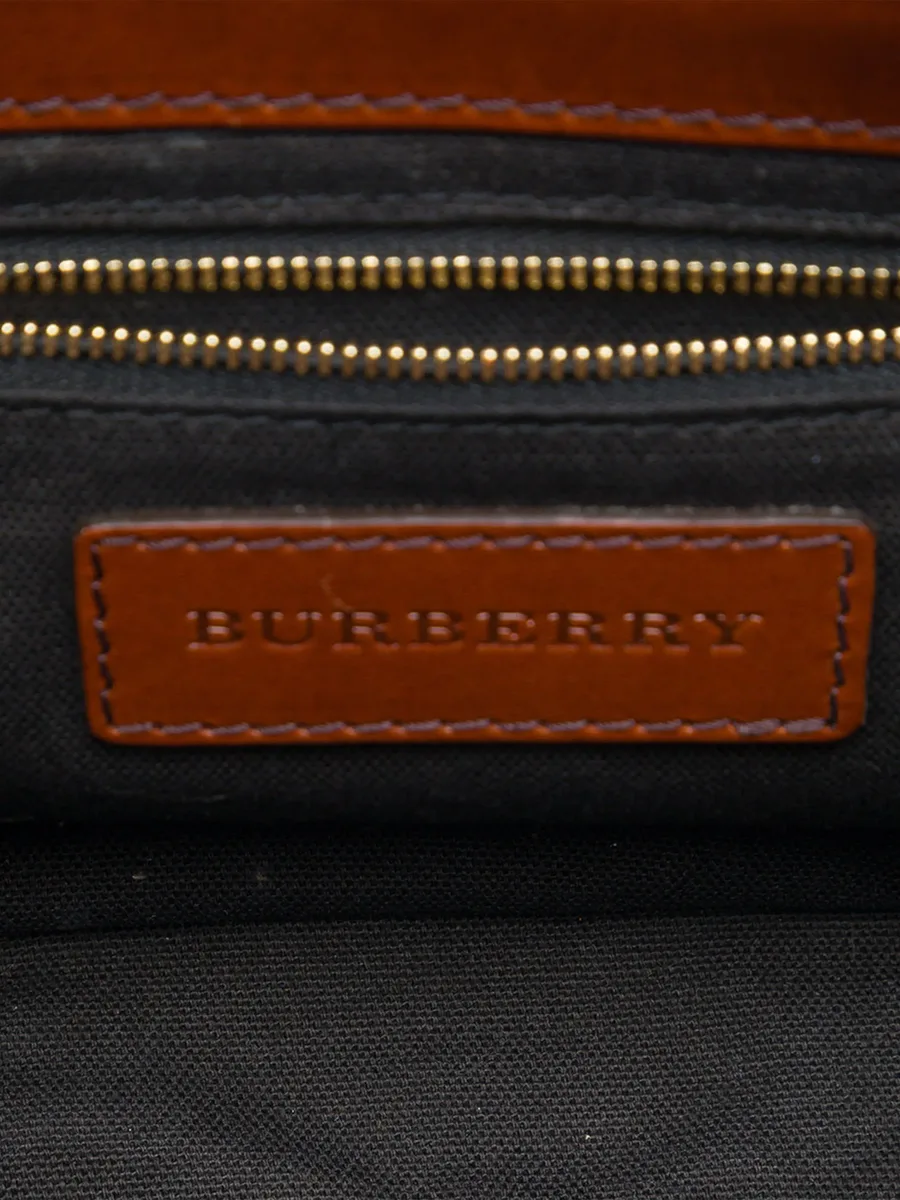 2000-2017 Leather and House Check Canvas Bridle Abbott crossbody bag 5