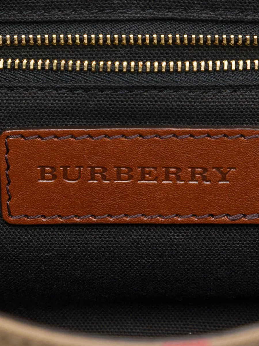 2000-2017 Leather and House Check Canvas Bridle Abbott crossbody bag 6