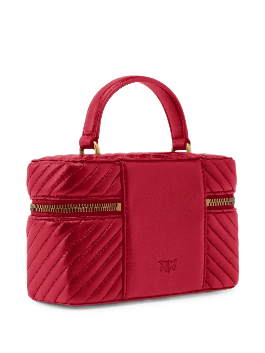 small beauty case with shoulder strap chevron nappa 2