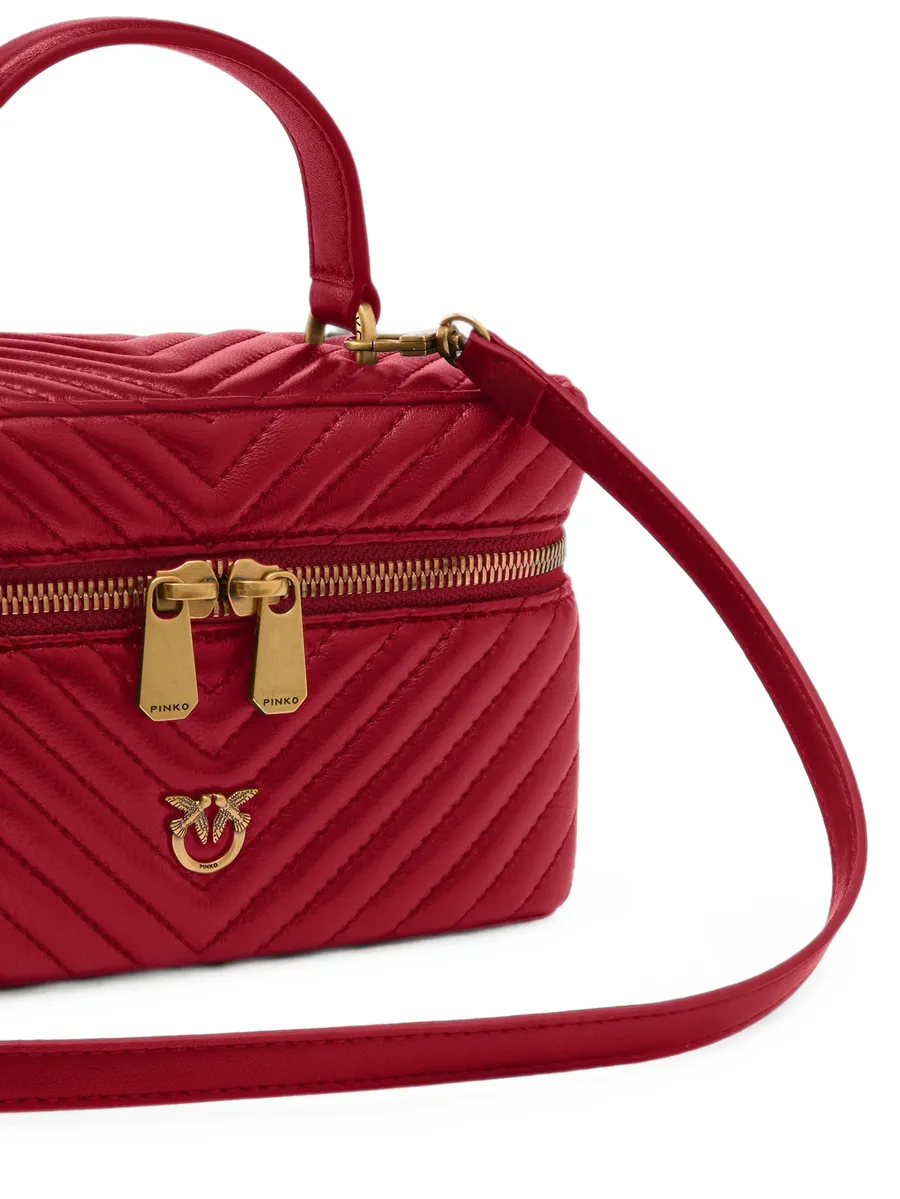 small beauty case with shoulder strap chevron nappa 3