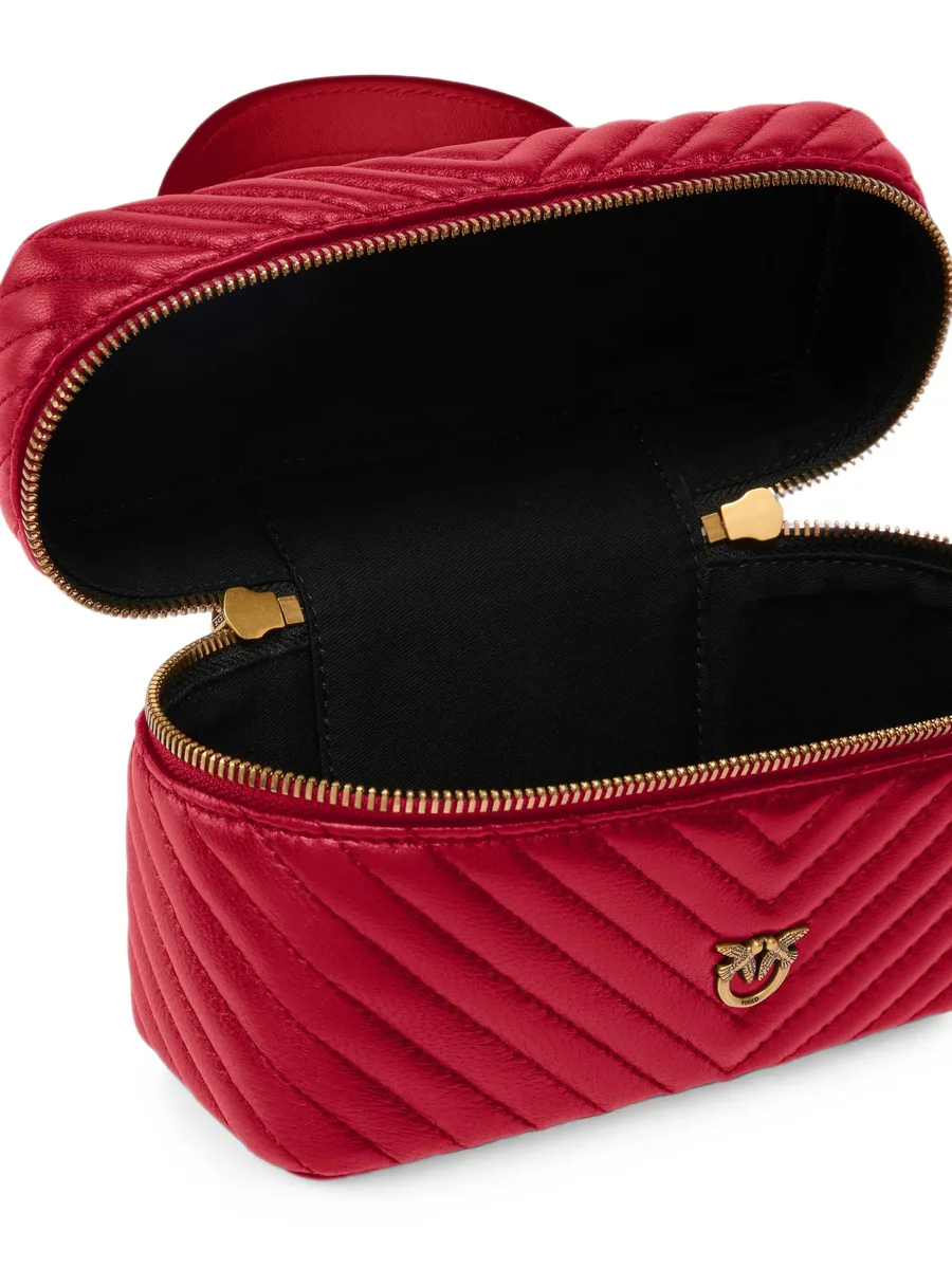 small beauty case with shoulder strap chevron nappa 4