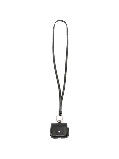logo-print leather AirPods Pro case charm
