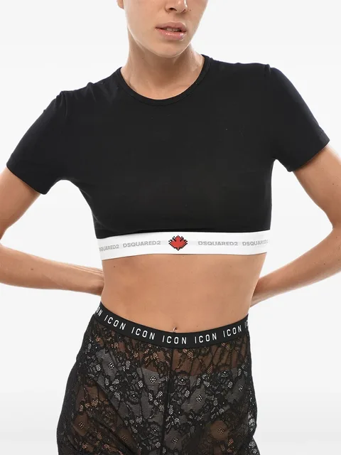 logo-lettering crop top
