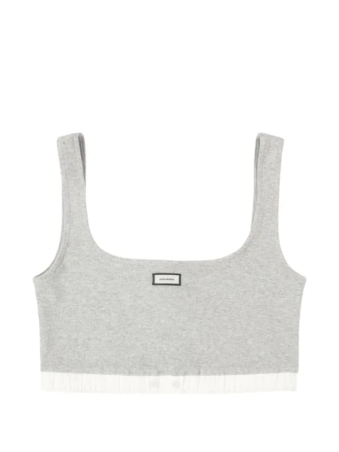 ribbed-knit cropped top