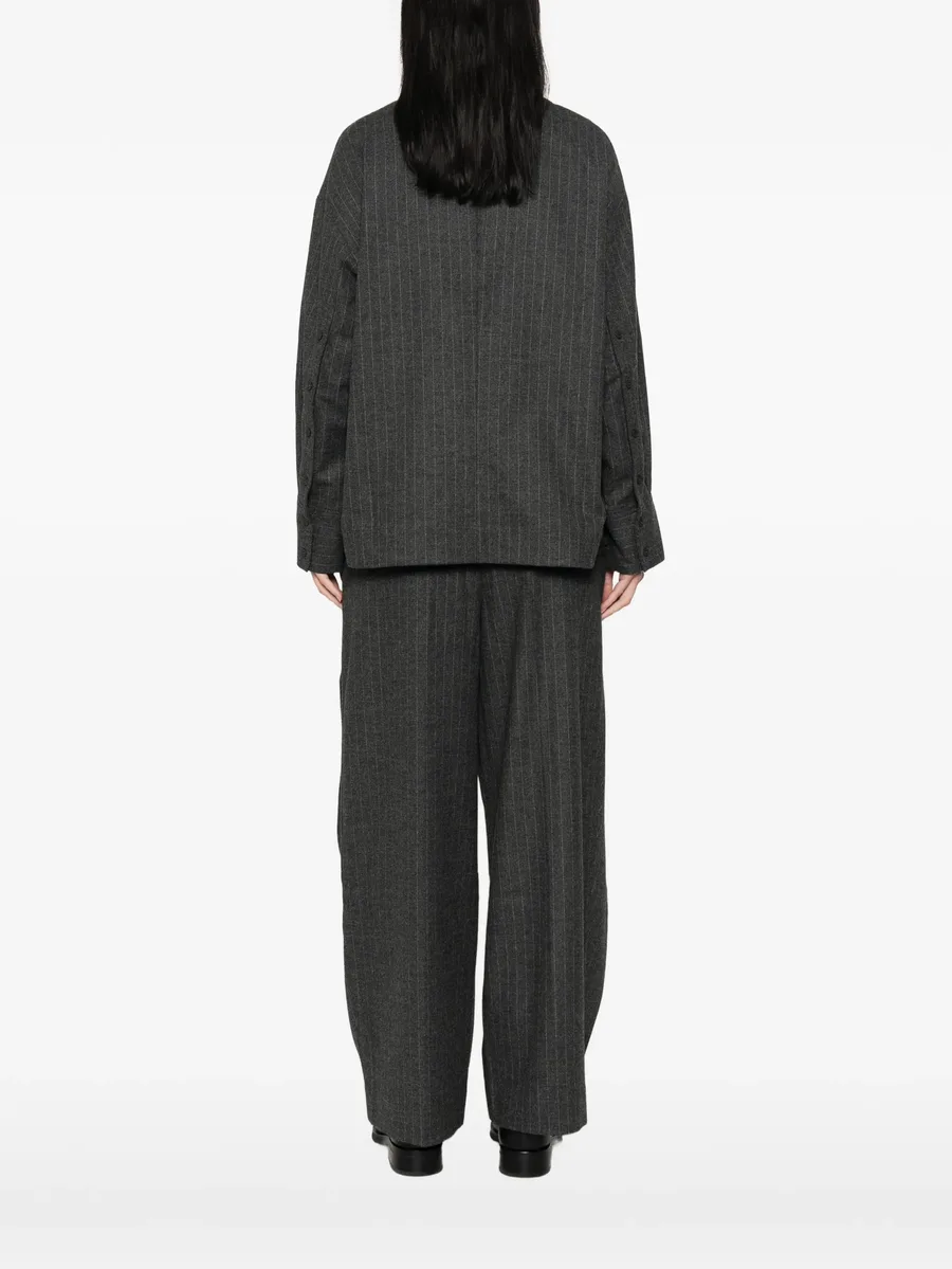 pinstripe-pattern high-neck blouse 2