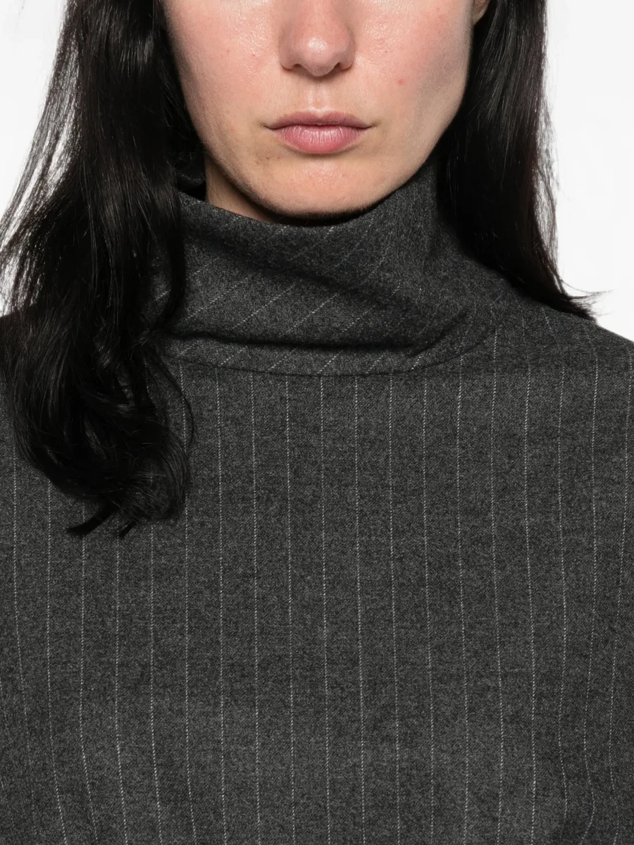pinstripe-pattern high-neck blouse 3