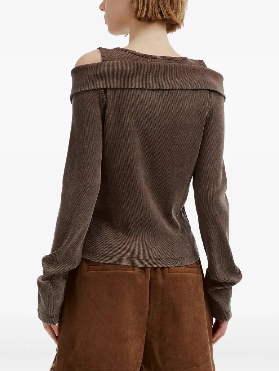cold-shoulder ribbed top 3